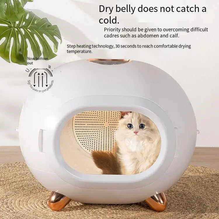 KFX-880339 Intelligent Automatic Blow-Drying Box for Small Pets - Eco-Friendly, Modern Design, Battery-Powered