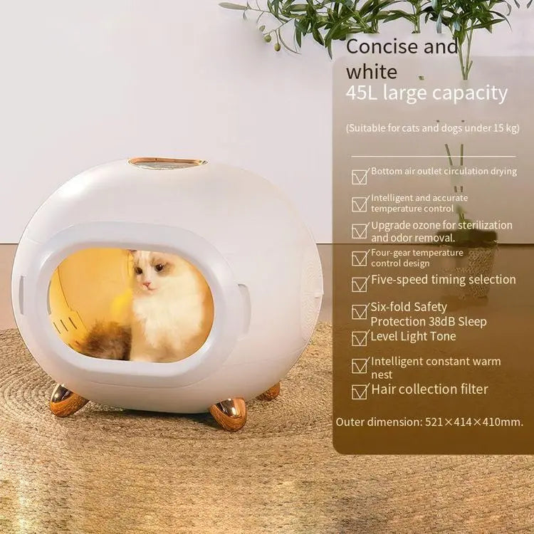 KFX-880339 Intelligent Automatic Blow-Drying Box for Small Pets - Eco-Friendly, Modern Design, Battery-Powered