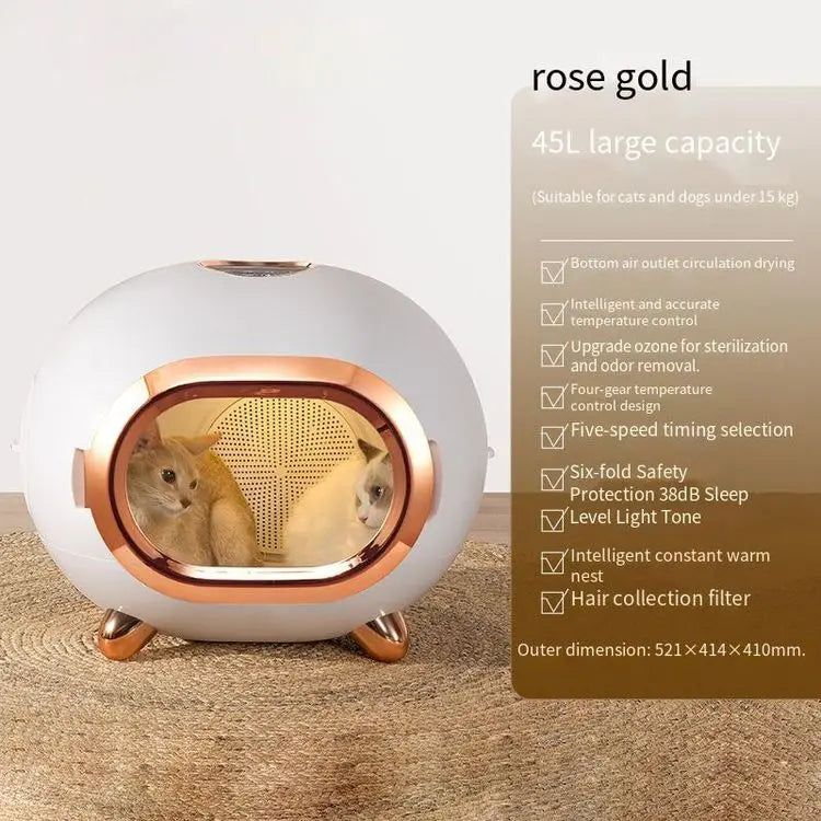KFX-880339 Intelligent Automatic Blow-Drying Box for Small Pets - Eco-Friendly, Modern Design, Battery-Powered