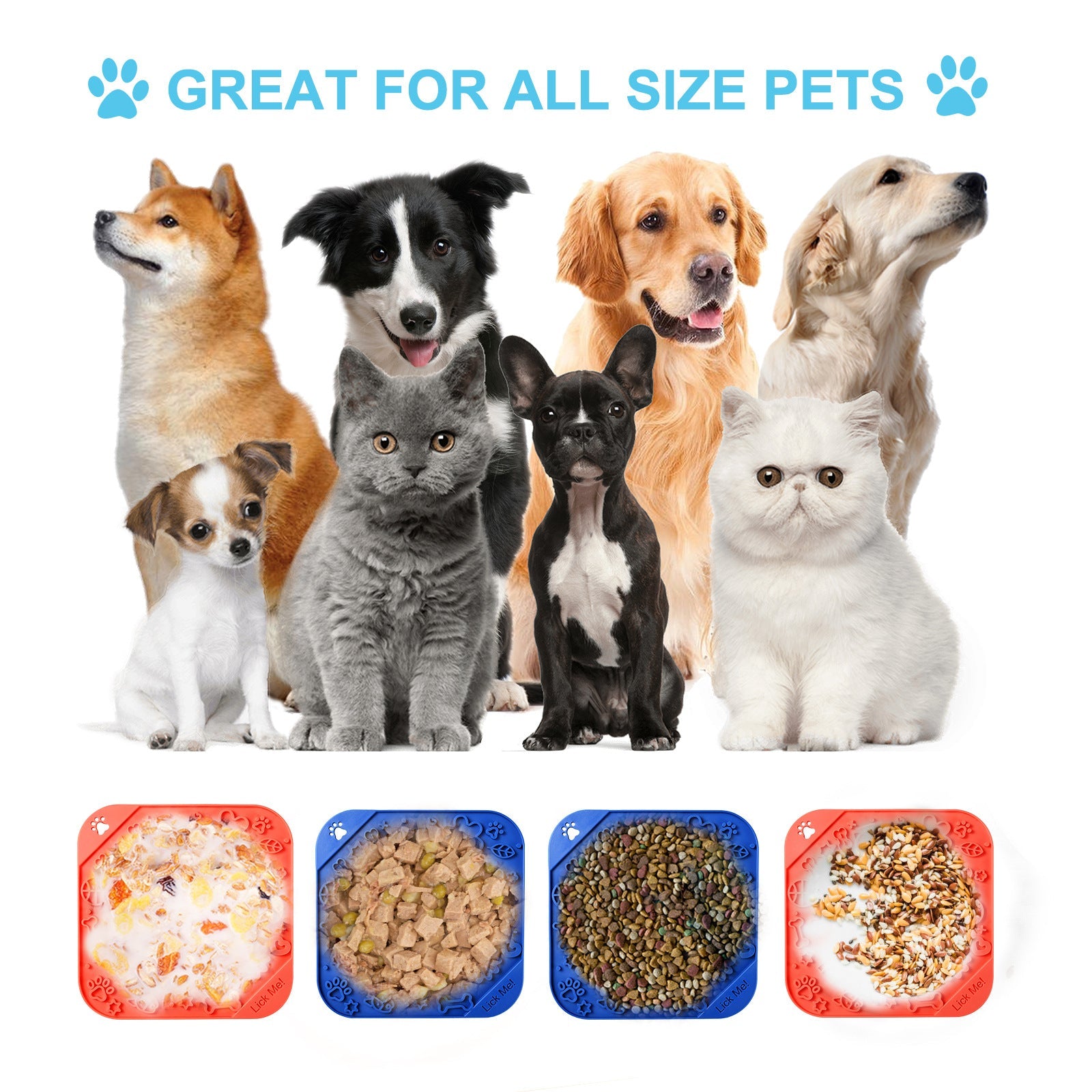 KFX-8804925 Slow Feed Puzzle Mat for Dogs with Scraper - Silicone, 20x20cm, Available in Multiple Colors