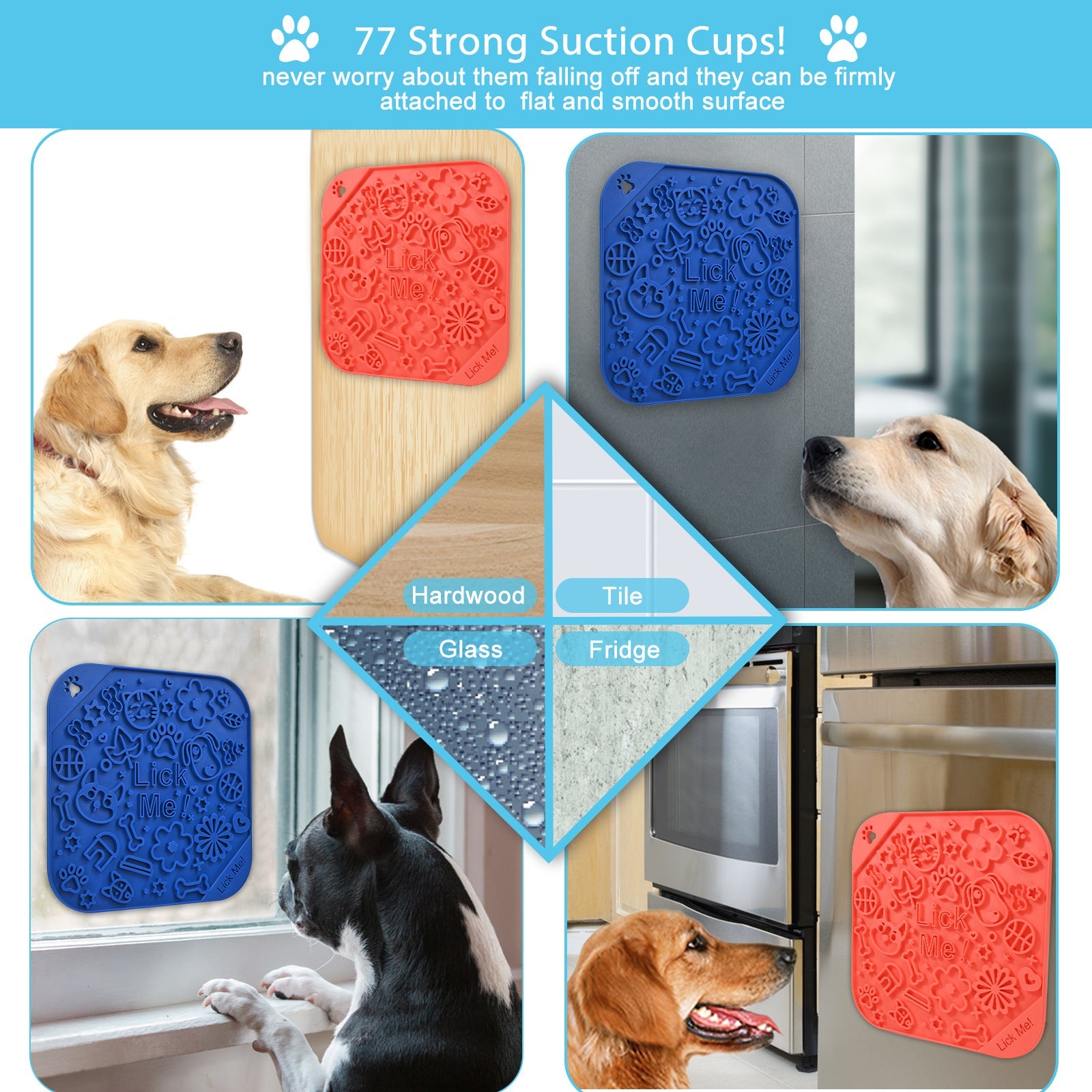 KFX-8804925 Slow Feed Puzzle Mat for Dogs with Scraper - Silicone, 20x20cm, Available in Multiple Colors