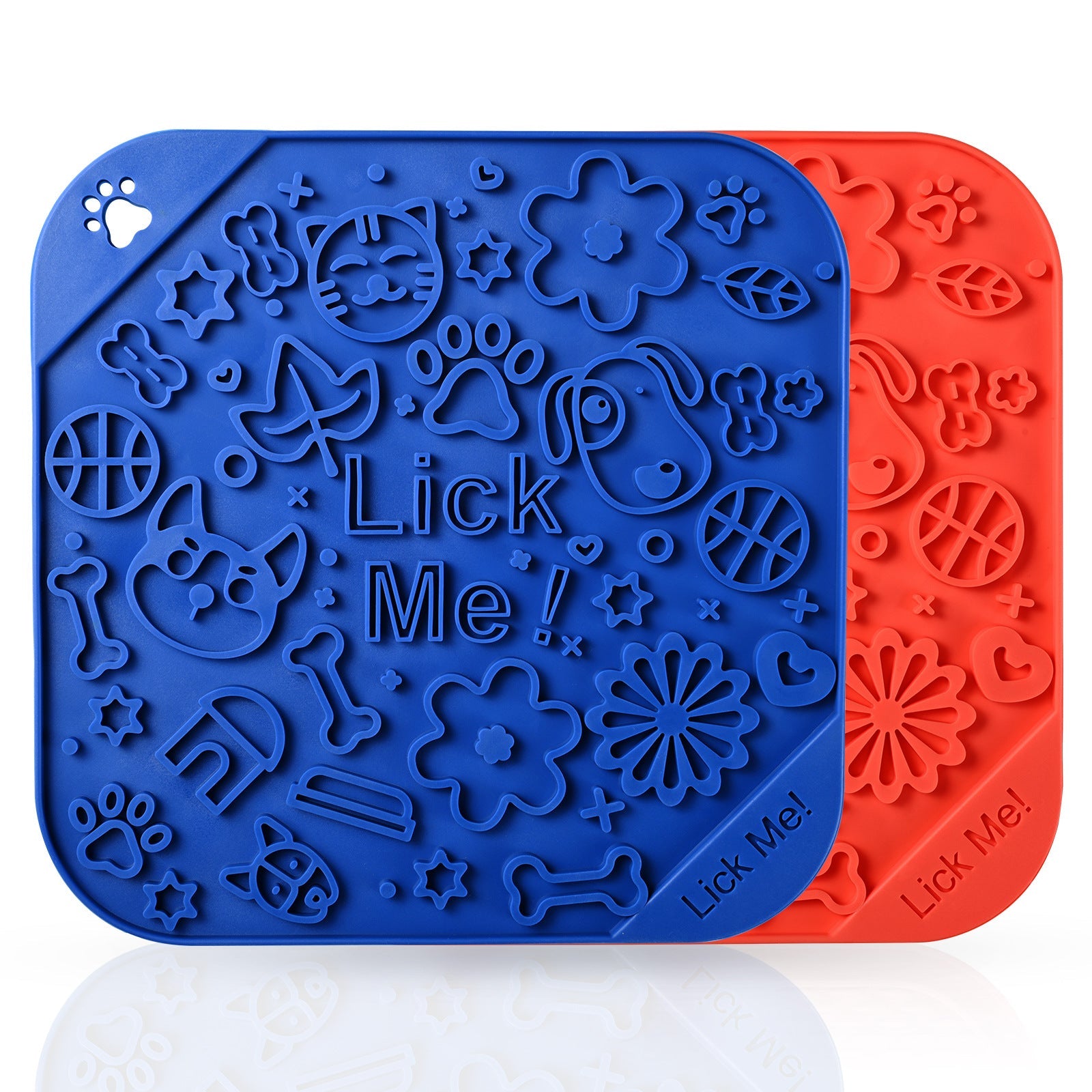 KFX-8804925 Slow Feed Puzzle Mat for Dogs with Scraper - Silicone, 20x20cm, Available in Multiple Colors