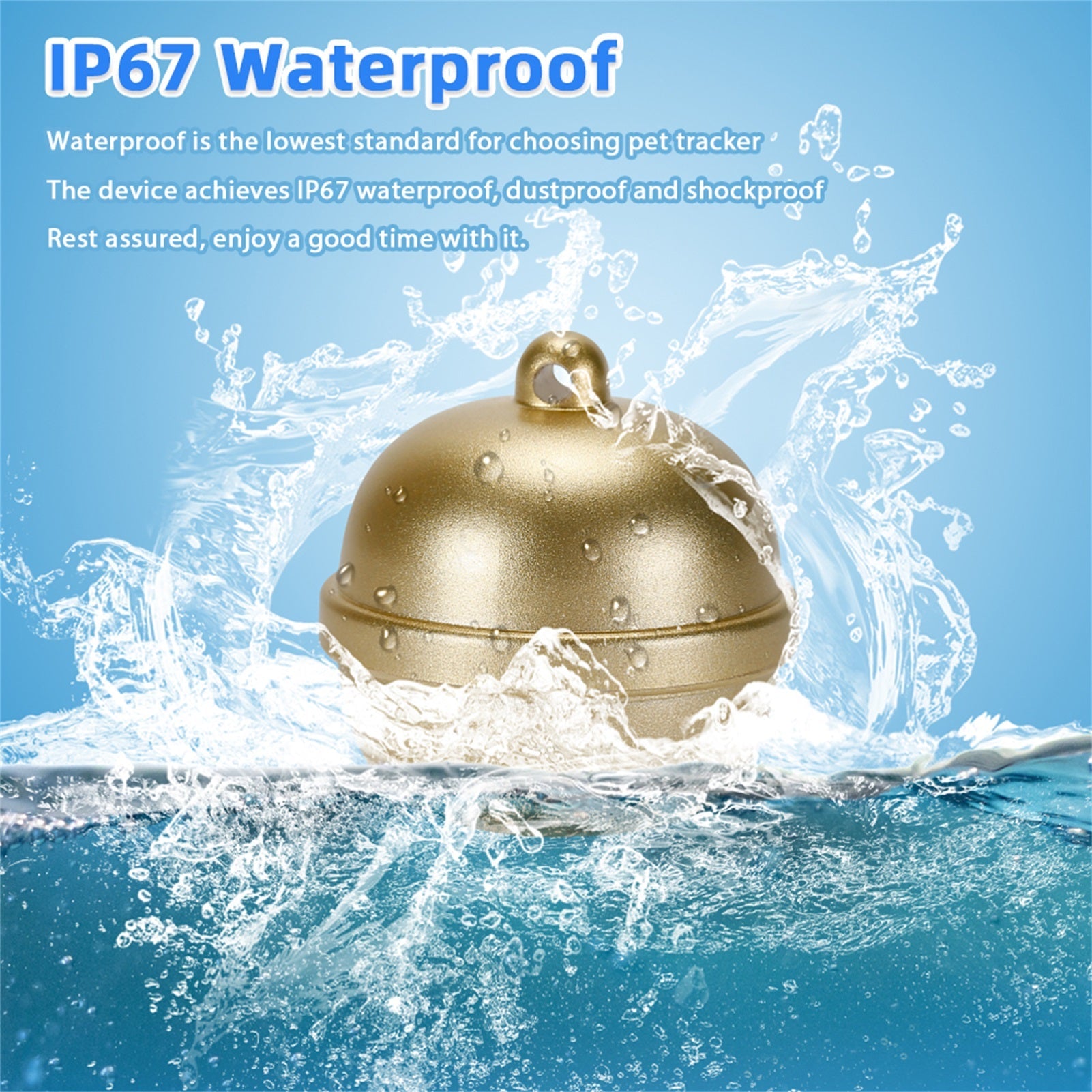 KFX-8806077 Waterproof Pet GPS Locator with Vibration Alarm and Interchangeable Cards