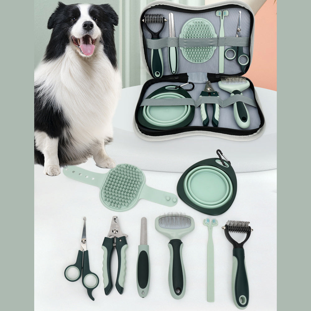 KFX-8807357 Cordless Dog Grooming Clippers with Grooming Kit for Thick Coats, Low Noise Hair Trimmer and Nail Clipper