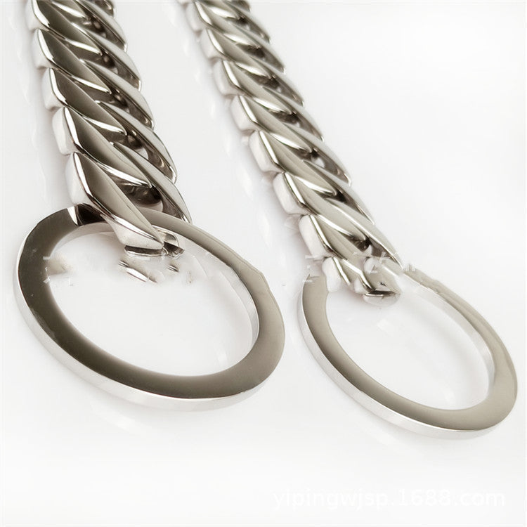 KFX-8811837 Mirror Polished Stainless Steel Dog Necklace with Adjustable Chain Lengths