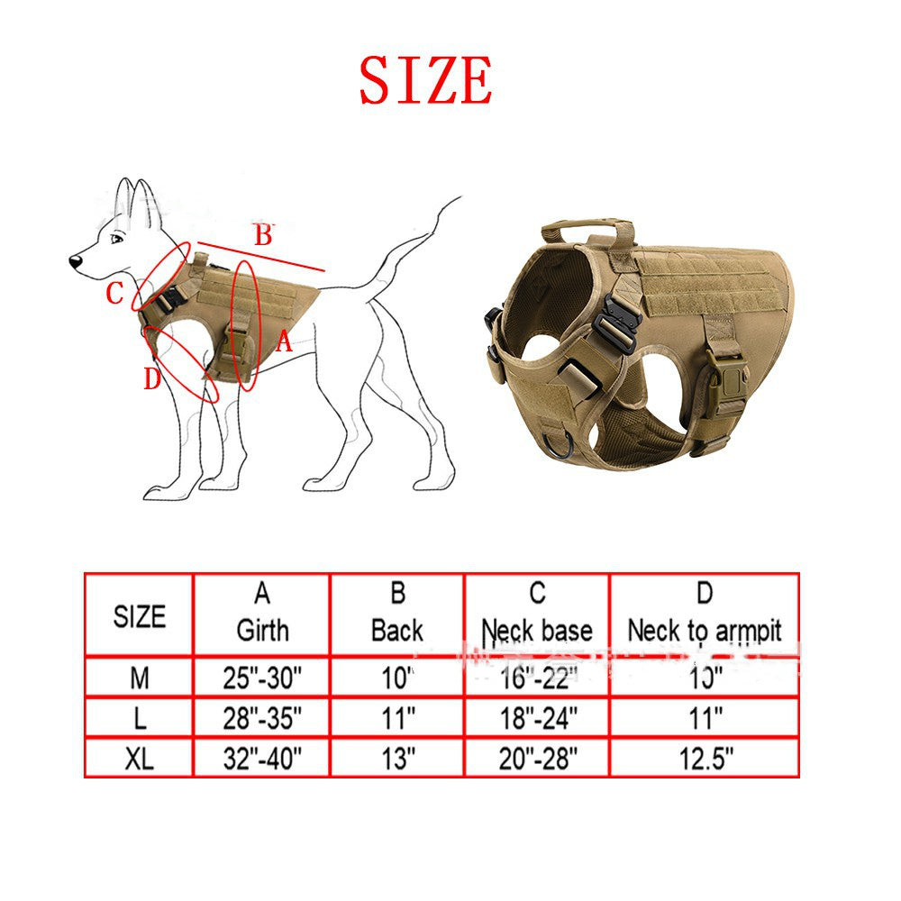KFX-8815421 Strong Nylon Tactical Pet Vest with Quick Release Buckle and Breathable Mesh