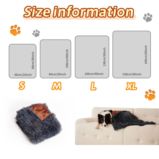 KFX-8817085 Plush Dual-Purpose Pet Blanket for Dogs and Cats - Soft Velvet, Four Seasons, Available in Multiple Sizes and Colors