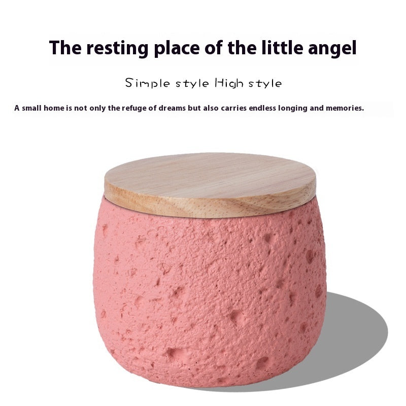 KFX-8819261 Handmade Cement Pet Cinerary Casket for Cat or Dog Ashes
