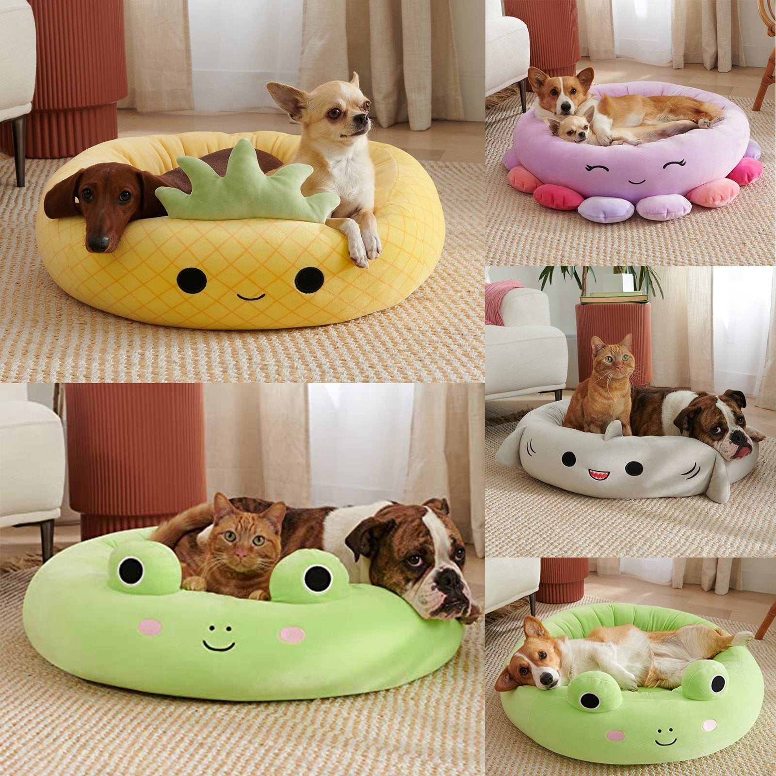KFX-8819645 Super Soft Plush Pet Bed for Dogs - Cozy Cloth Design in Multiple Colors