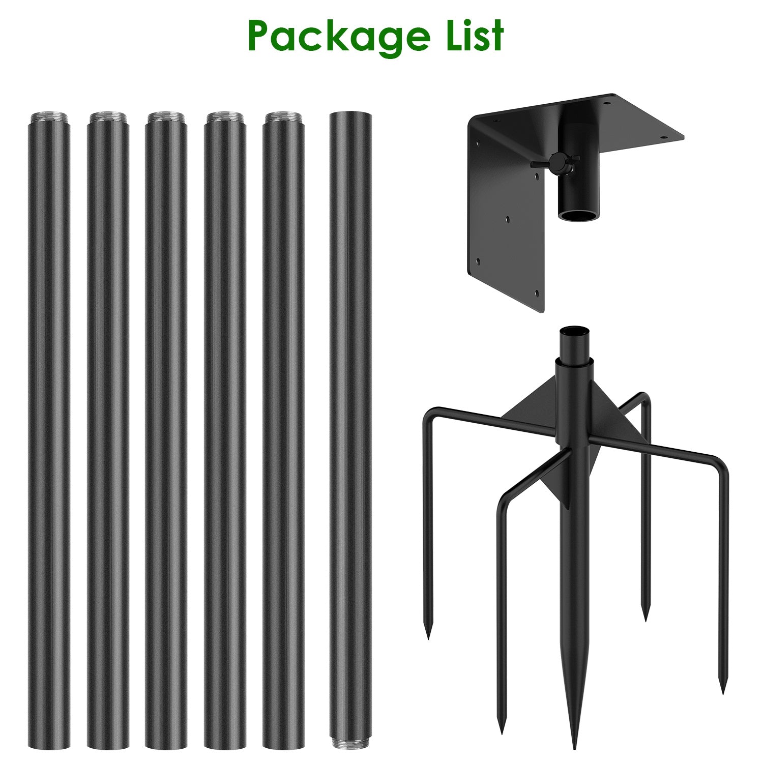 KFX-8821053 Height Adjustable Bird House Pole Kit with Stable 5-Prong Base for Outdoor Bird Feeders