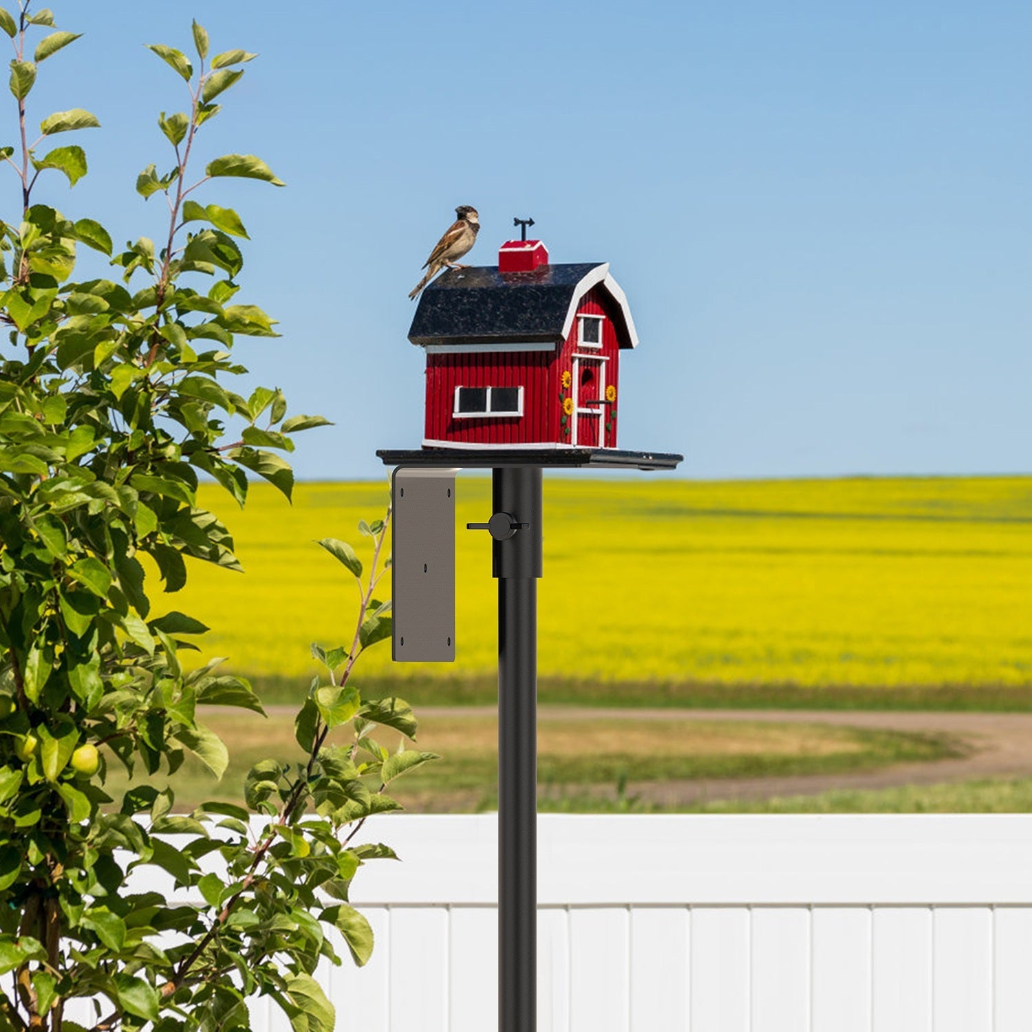 KFX-8821053 Height Adjustable Bird House Pole Kit with Stable 5-Prong Base for Outdoor Bird Feeders