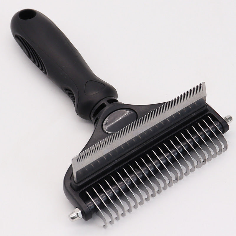 KFX-8821181 Pet Hair Unknotting Comb - Two-in-One Design with Dense Teeth for Effective Grooming