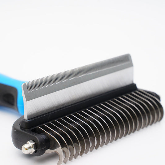 KFX-8821181 Pet Hair Unknotting Comb - Two-in-One Design with Dense Teeth for Effective Grooming