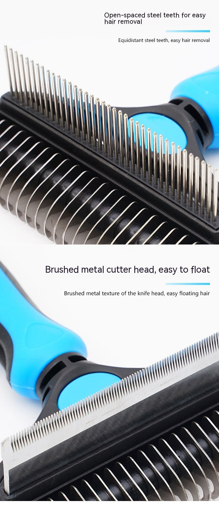KFX-8821181 Pet Hair Unknotting Comb - Two-in-One Design with Dense Teeth for Effective Grooming
