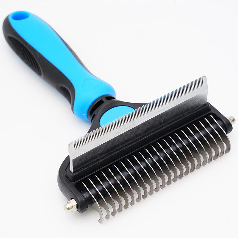 KFX-8821181 Pet Hair Unknotting Comb - Two-in-One Design with Dense Teeth for Effective Grooming
