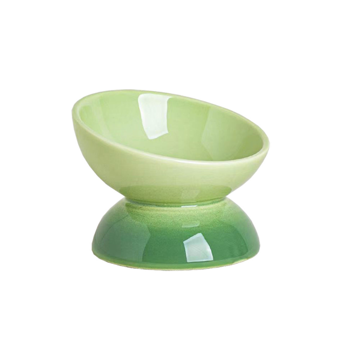 KFX-8821437 Ceramic Cat Bowl with Oblique Mouth and Cervical Spine Protection in Gradient Colors