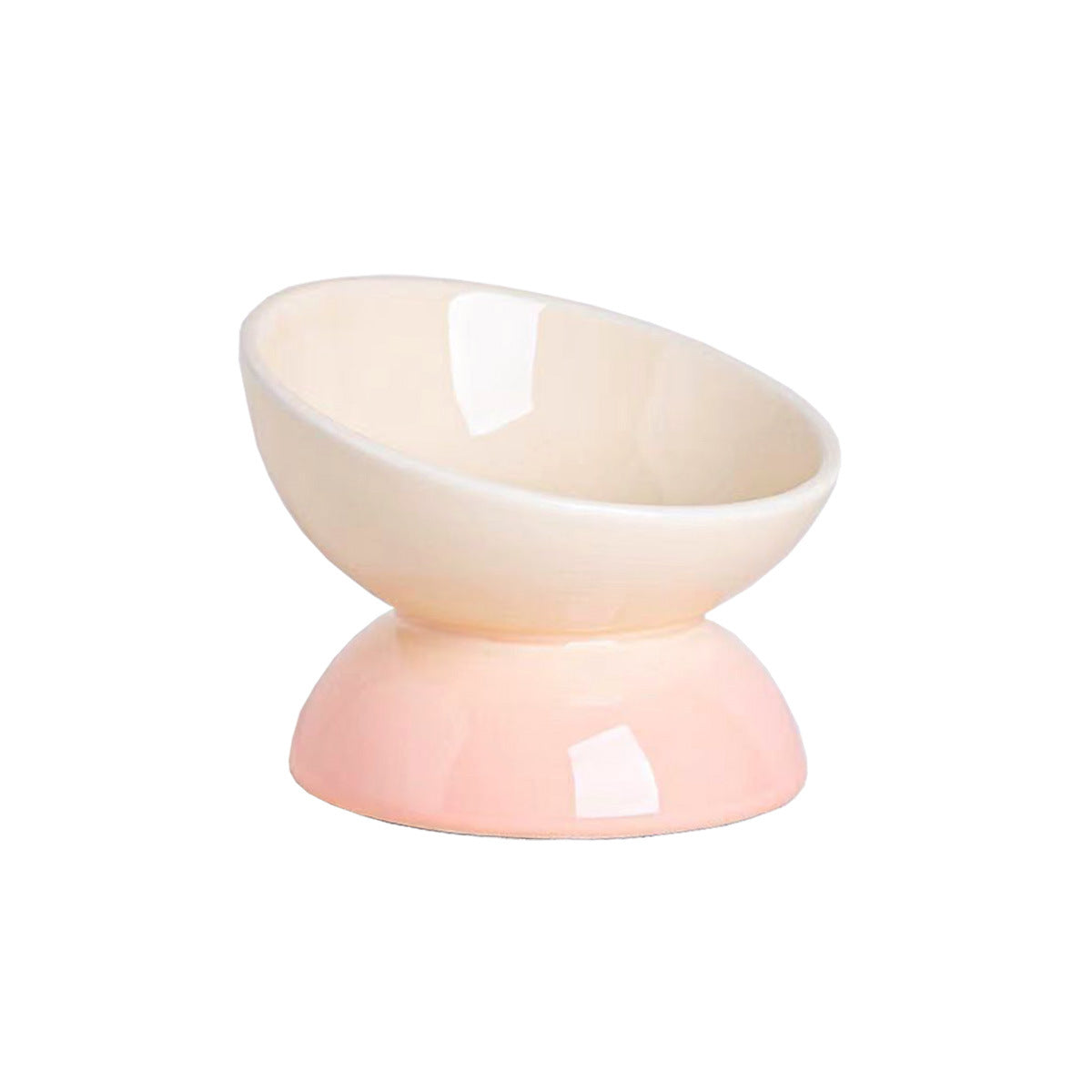 KFX-8821437 Ceramic Cat Bowl with Oblique Mouth and Cervical Spine Protection in Gradient Colors