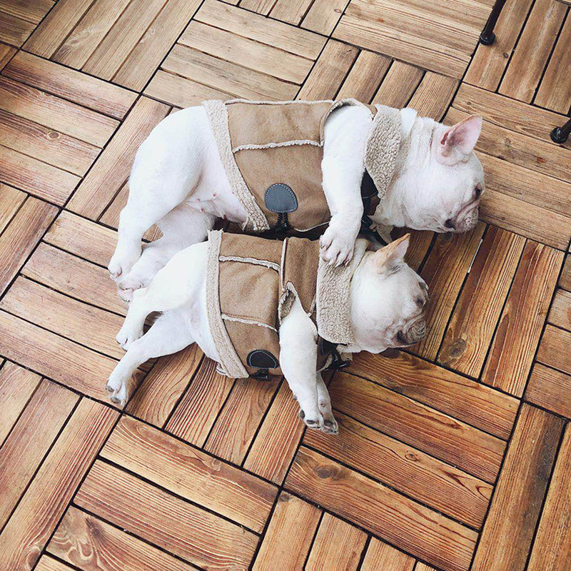 KFX-8825917 Autumn and Winter Cotton Vest in Brown Plaid for Pets, Size M to XXL