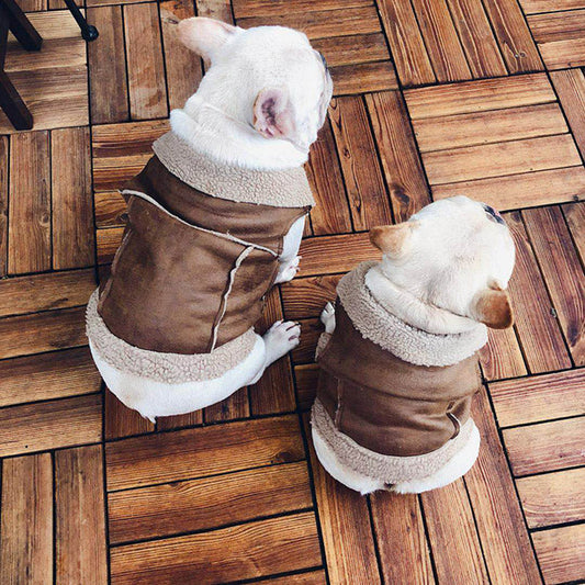 KFX-8825917 Autumn and Winter Cotton Vest in Brown Plaid for Pets, Size M to XXL