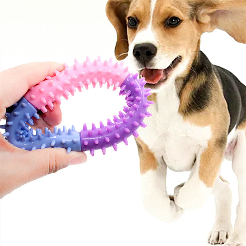 KFX-8826173 Three-Color TPR Dog Molar Chew Toy Ring for Pets