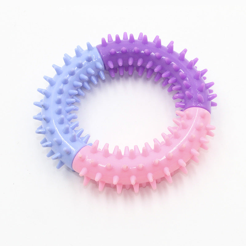 KFX-8826173 Three-Color TPR Dog Molar Chew Toy Ring for Pets