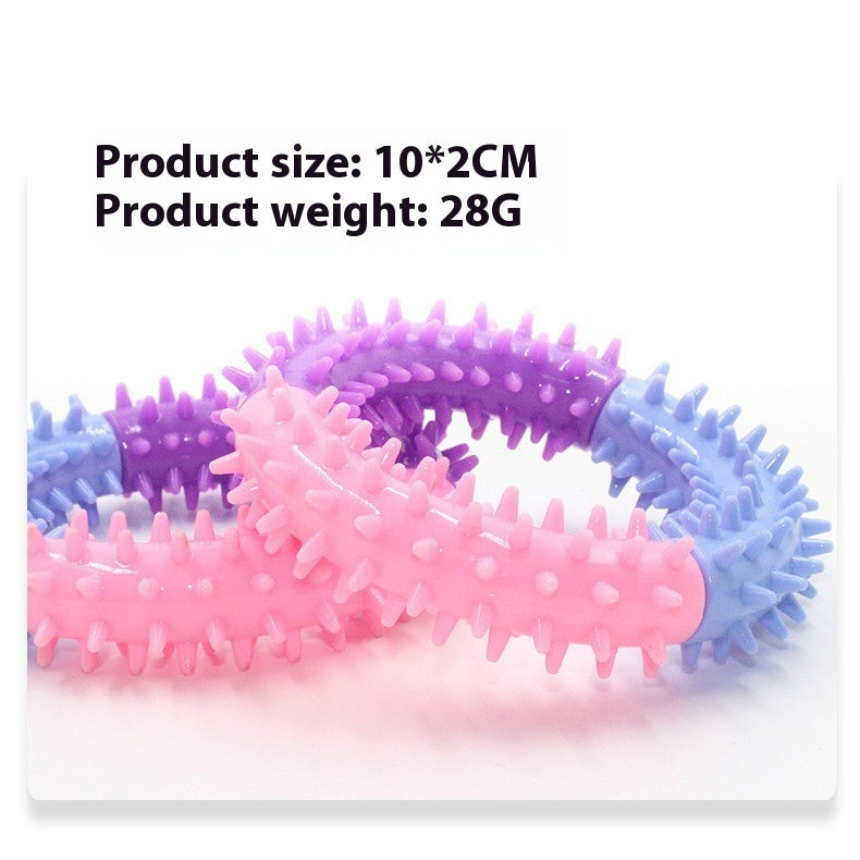 KFX-8826173 Three-Color TPR Dog Molar Chew Toy Ring for Pets