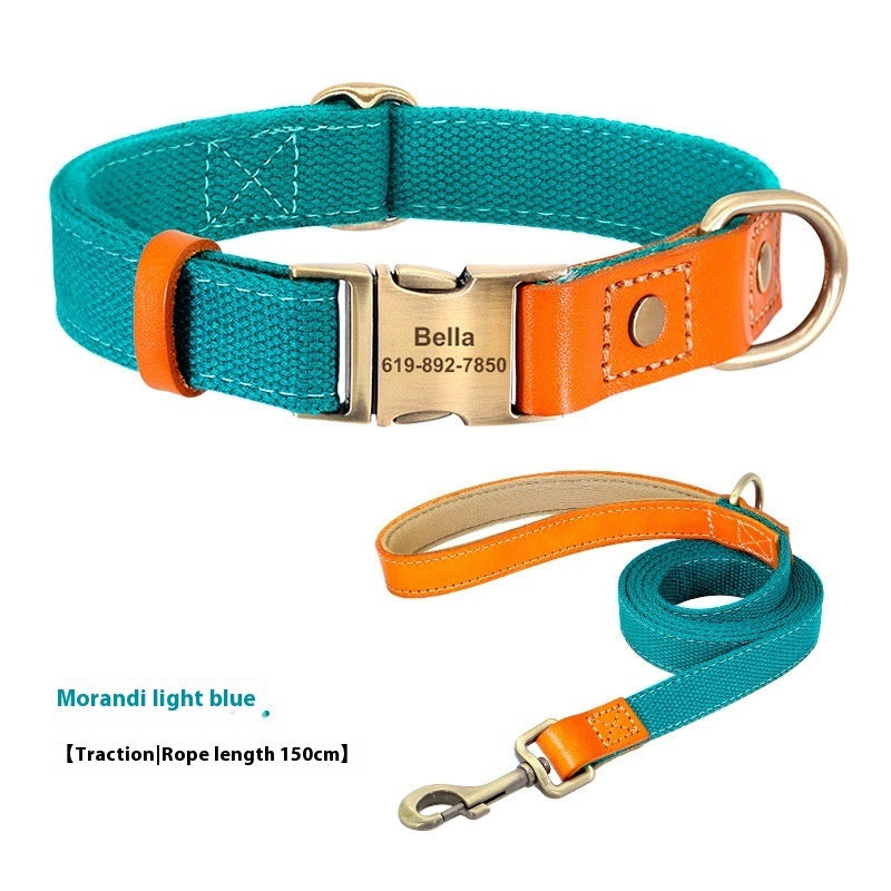 KFX-8827197 Small Dog Neck Collar with Traction Rope in Various Colors and Sizes