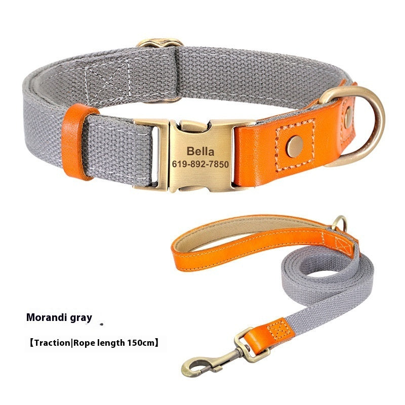KFX-8827197 Small Dog Neck Collar with Traction Rope in Various Colors and Sizes