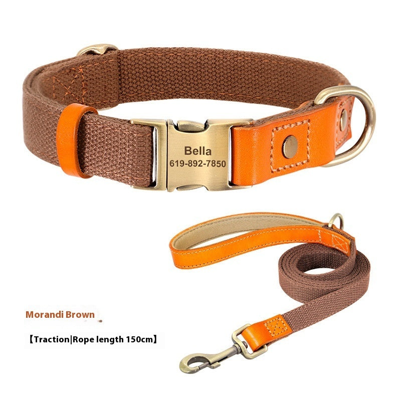 KFX-8827197 Small Dog Neck Collar with Traction Rope in Various Colors and Sizes