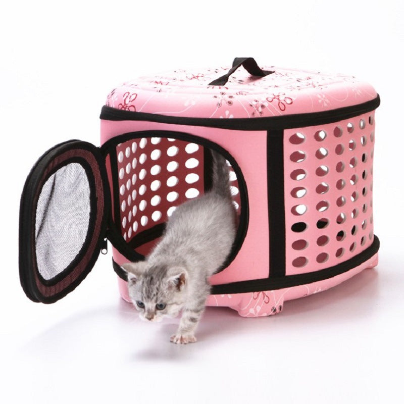 KFX-8827581 EVA Portable Collapsible Pet Backpack - Breathable Dog Carrier - 45x38x32cm - Available in Black, Pink, Champagne, Gray