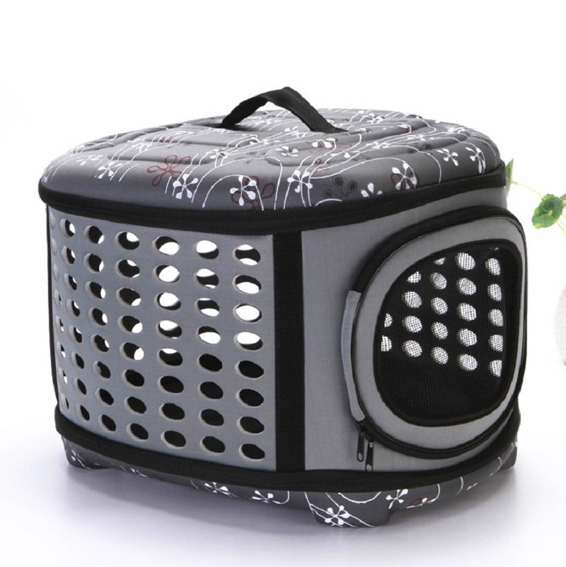 KFX-8827581 EVA Portable Collapsible Pet Backpack - Breathable Dog Carrier - 45x38x32cm - Available in Black, Pink, Champagne, Gray