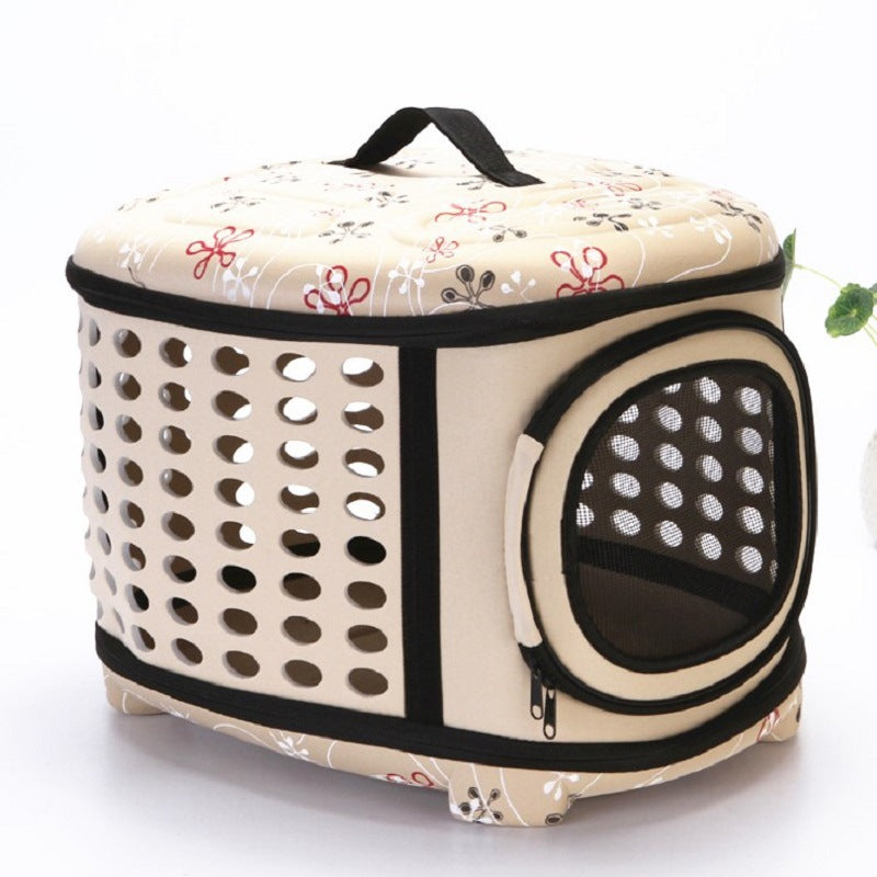 KFX-8827581 EVA Portable Collapsible Pet Backpack - Breathable Dog Carrier - 45x38x32cm - Available in Black, Pink, Champagne, Gray