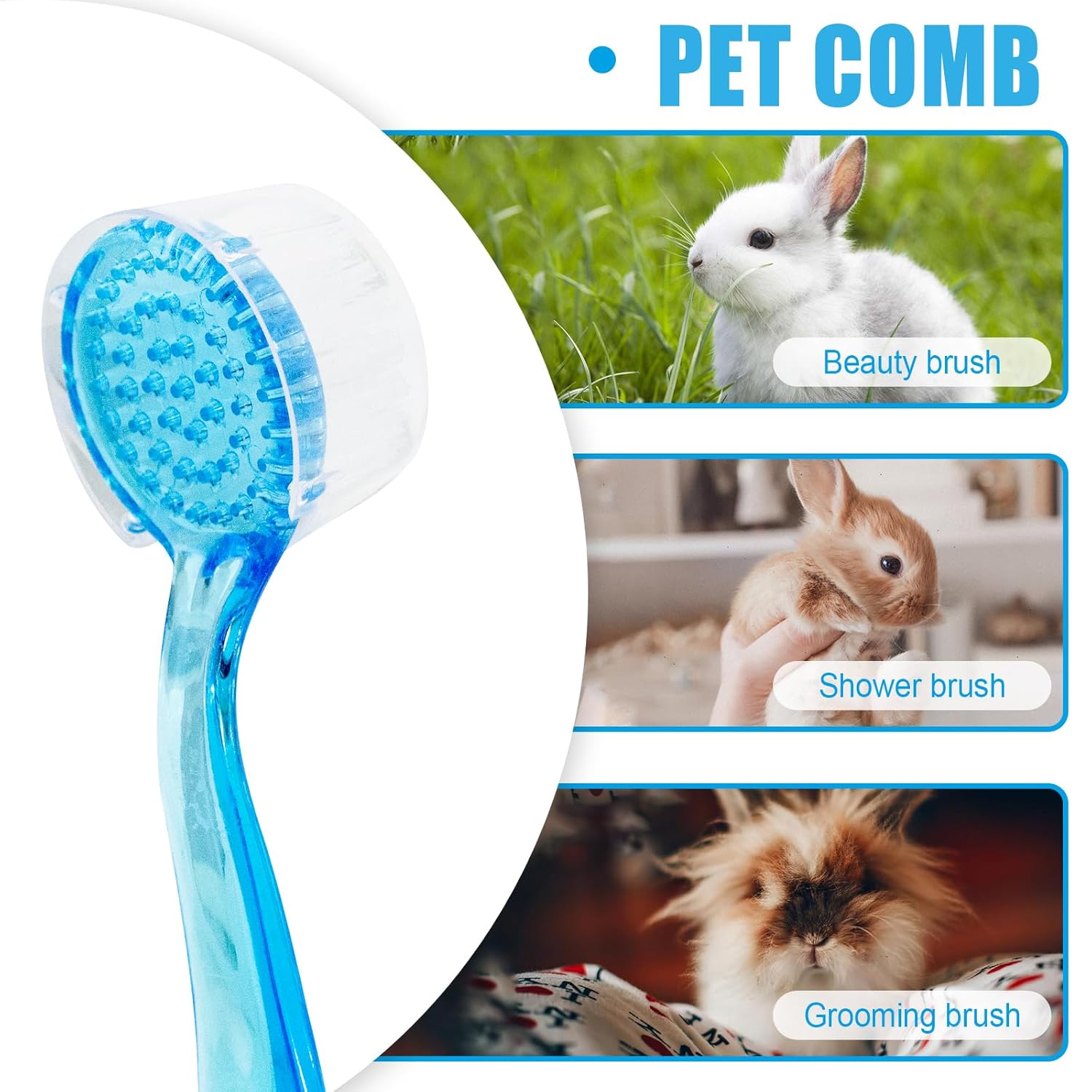 KFX-8828605 Soft Bristle Grooming Brush for Hamsters with Massage and Cleaning Features