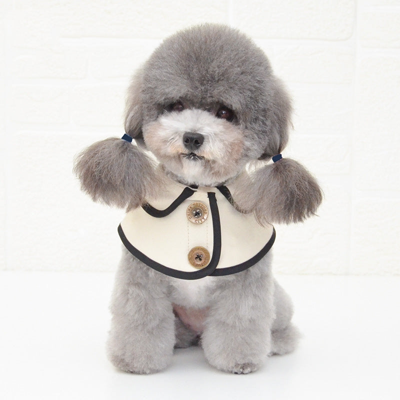 KFX-8828733 Casual Washed Cotton Pet Bow Tie Saliva Towel - Adjustable Neck Sizes S, M, L