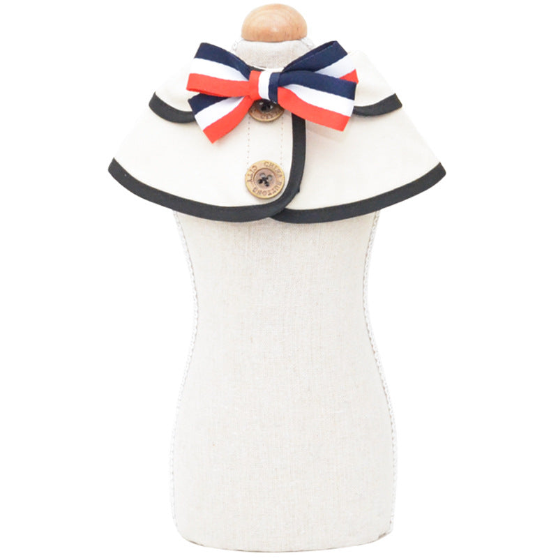 KFX-8828733 Casual Washed Cotton Pet Bow Tie Saliva Towel - Adjustable Neck Sizes S, M, L