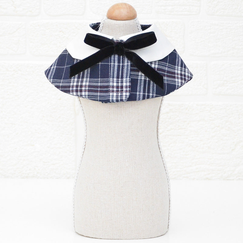 KFX-8828733 Casual Washed Cotton Pet Bow Tie Saliva Towel - Adjustable Neck Sizes S, M, L