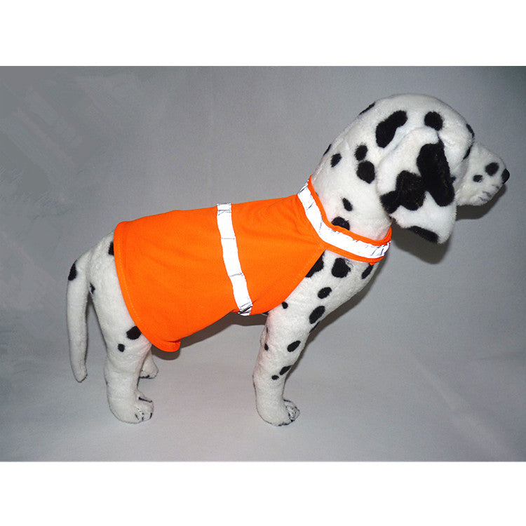 KFX-8829501 Reflective Fluorescent Dog Safety Vest - Casual Polyester in Yellow & Orange, Sizes S, M, L