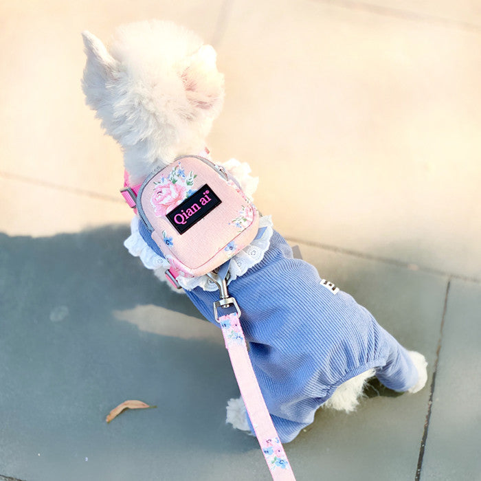 KFX-8830909 Adjustable Pet Traction Vest Harness - Pink & Lake Blue Options