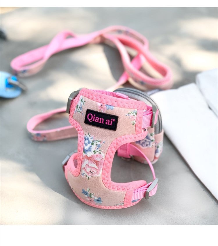 KFX-8830909 Adjustable Pet Traction Vest Harness - Pink & Lake Blue Options