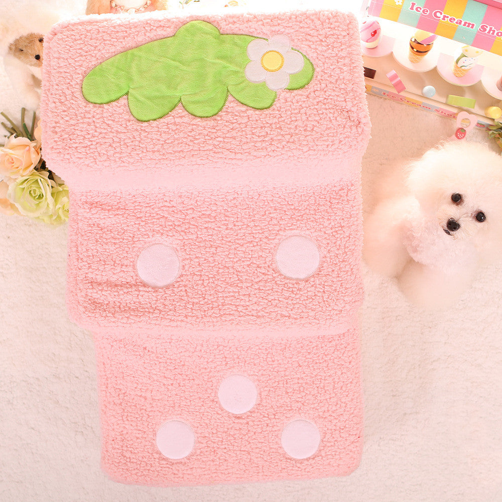 KFX-8835261 Bubble Velvet Dog Steps with Lamb Wool Cover - Pink and Big Red, 65x40x35 cm