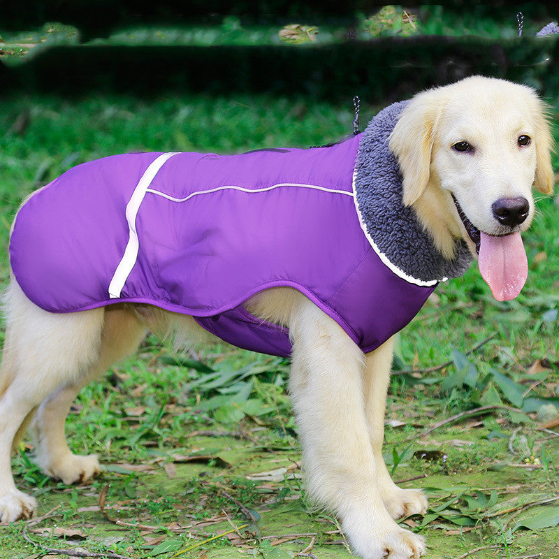 KFX-8836541 Reflective Waterproof Vest for Big Dogs - Warm Polar Fleece Lining, Comfortable Fit