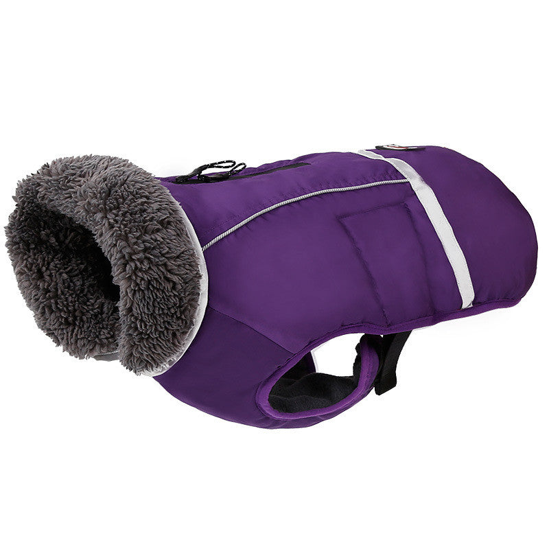 KFX-8836541 Reflective Waterproof Vest for Big Dogs - Warm Polar Fleece Lining, Comfortable Fit
