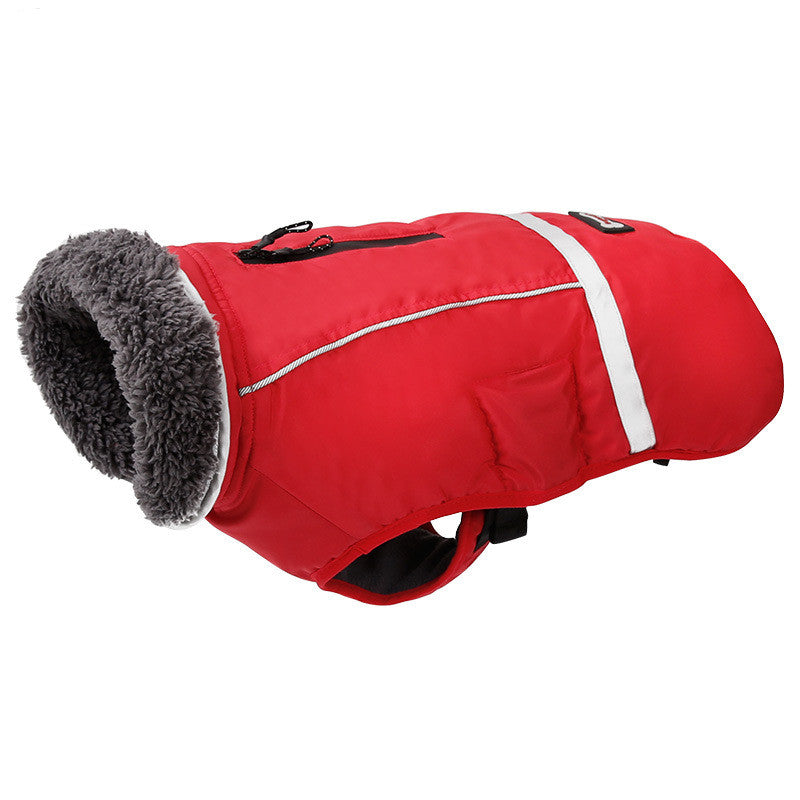 KFX-8836541 Reflective Waterproof Vest for Big Dogs - Warm Polar Fleece Lining, Comfortable Fit