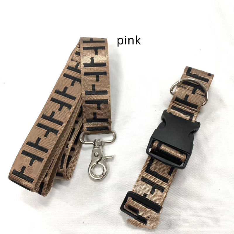 KFX-8836669 Brown Dog Collar with Leash Set for Small and Medium Breeds