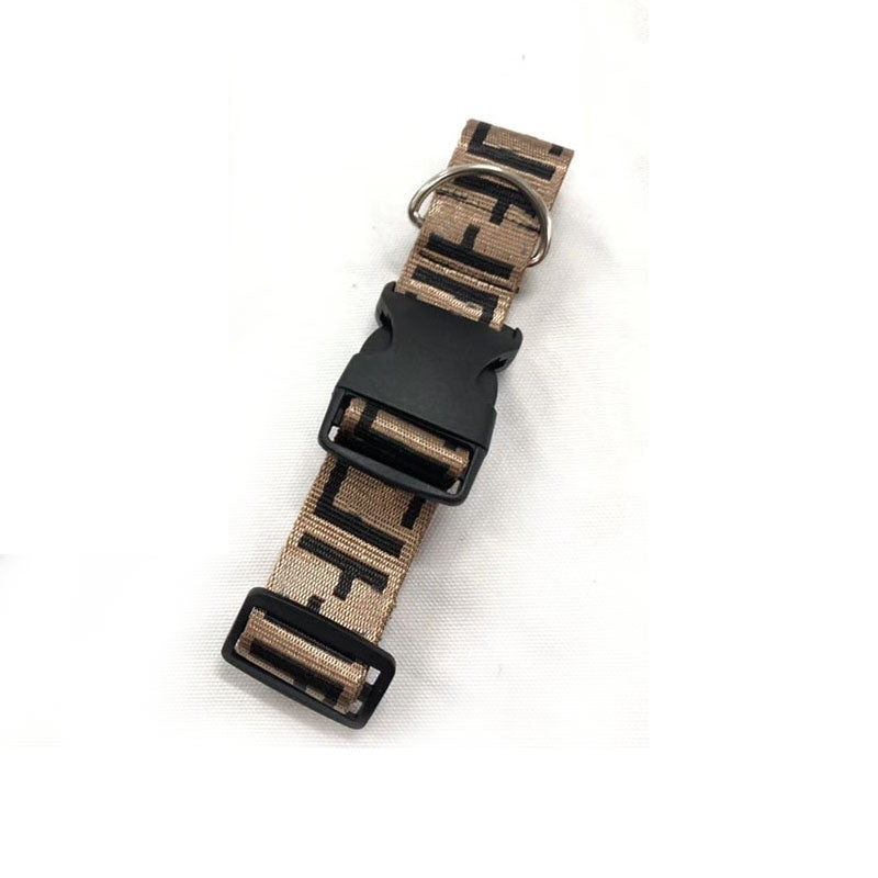 KFX-8836669 Brown Dog Collar with Leash Set for Small and Medium Breeds