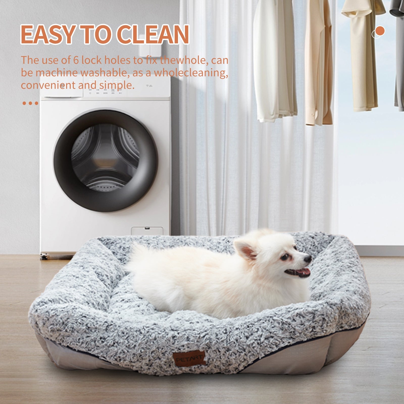 KFX-8838333 Calming Rose Velvet Dog Bed with Removable Cushion for Small to Medium Dogs