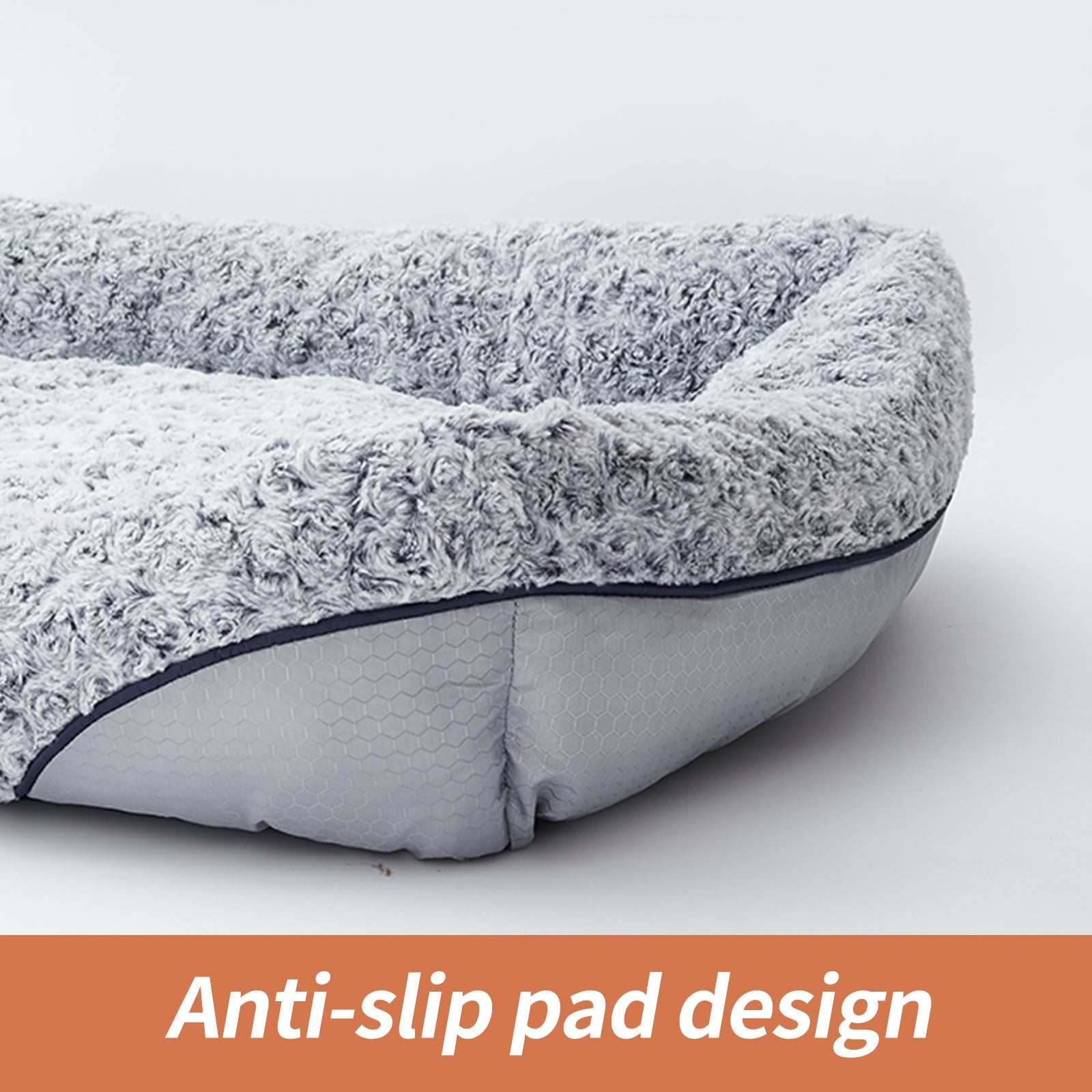KFX-8838333 Calming Rose Velvet Dog Bed with Removable Cushion for Small to Medium Dogs