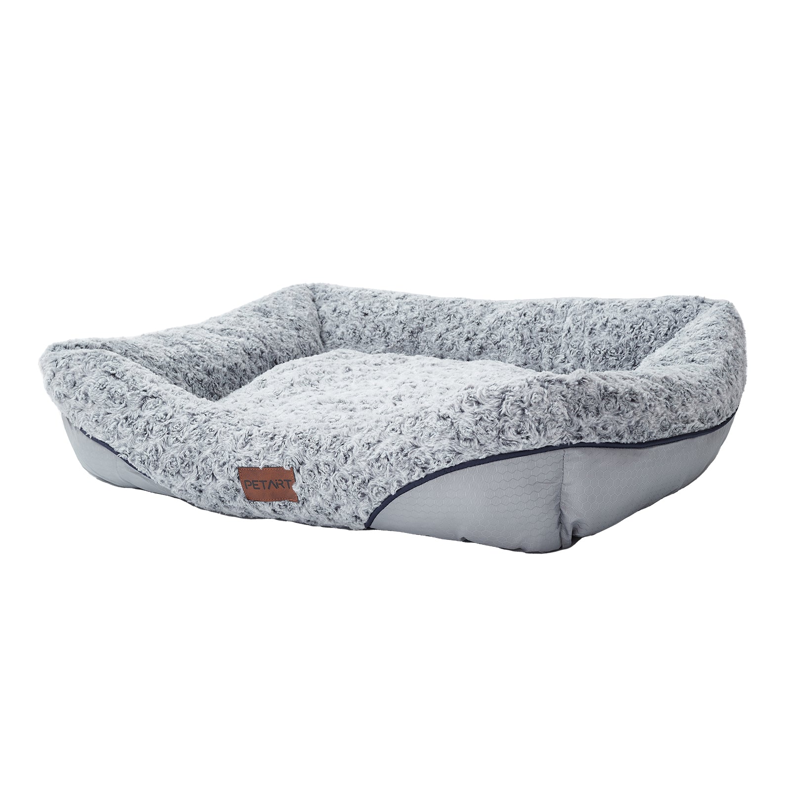 KFX-8838333 Calming Rose Velvet Dog Bed with Removable Cushion for Small to Medium Dogs