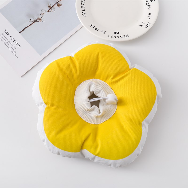 KFX-8838845 Soft Flower Circle Pet Bed for Cats and Small Dogs - Micro-Waterproof Fabric, Available in Yellow, Purple, and Pink