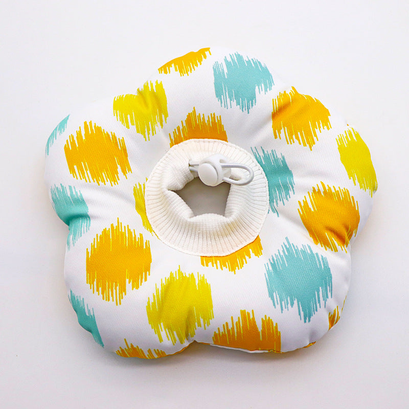 KFX-8838845 Soft Flower Circle Pet Bed for Cats and Small Dogs - Micro-Waterproof Fabric, Available in Yellow, Purple, and Pink